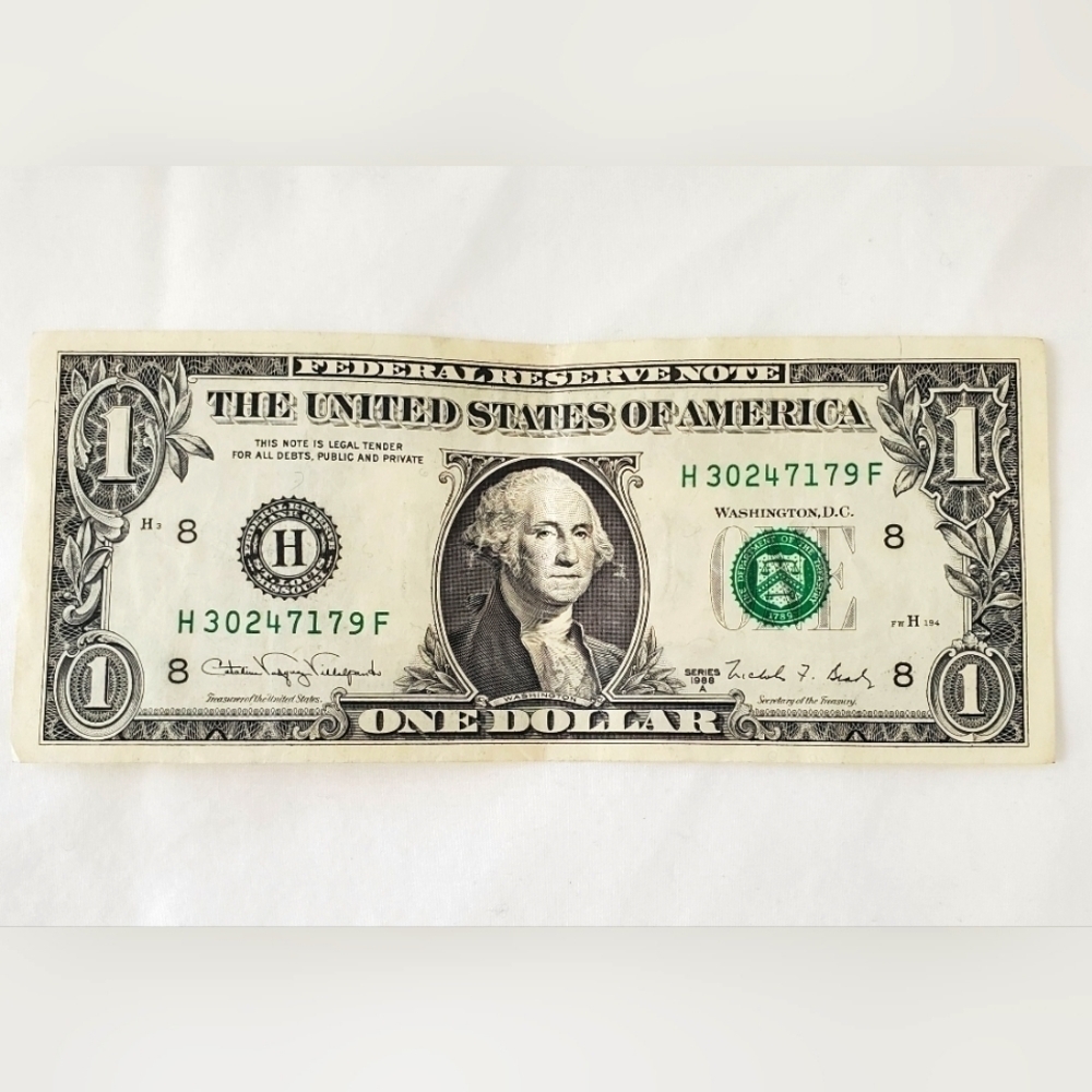 1988 A Series One Dollar Bill